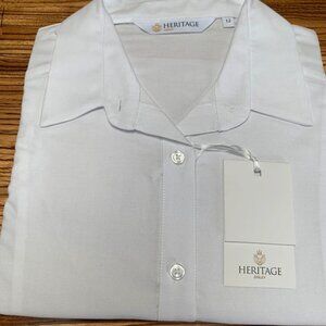 Heritage white shirt sleeve shirt new size 13